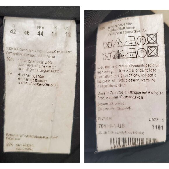 Hugo Boss Women's 2 Piece Black Pin Stripe Business Pant Power Suit Blazer 12 - Picture 12 of 15